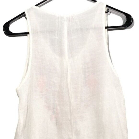 Timing Sleeveless Blouse Tank Top Women Sz M White Embroidery Boho Retro Hippie - Picture 8 of 10